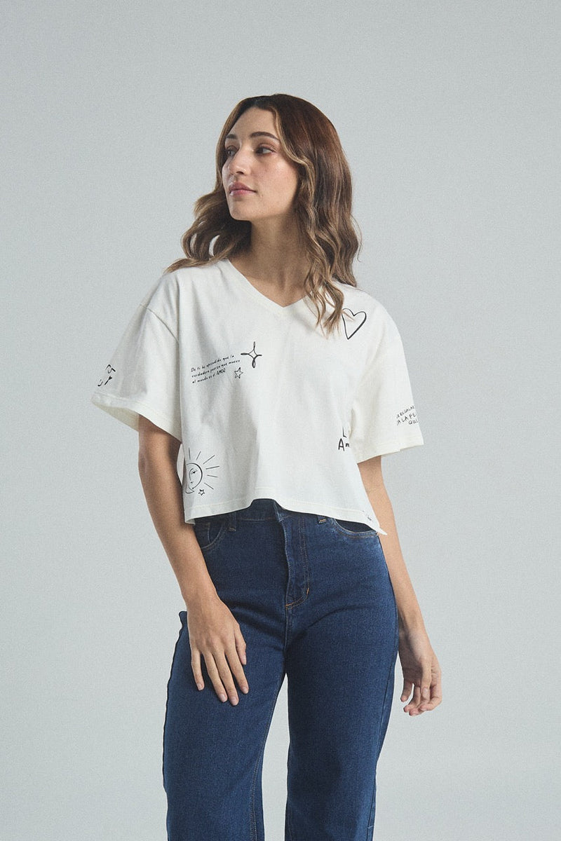 Playera Feel like home - Marfil