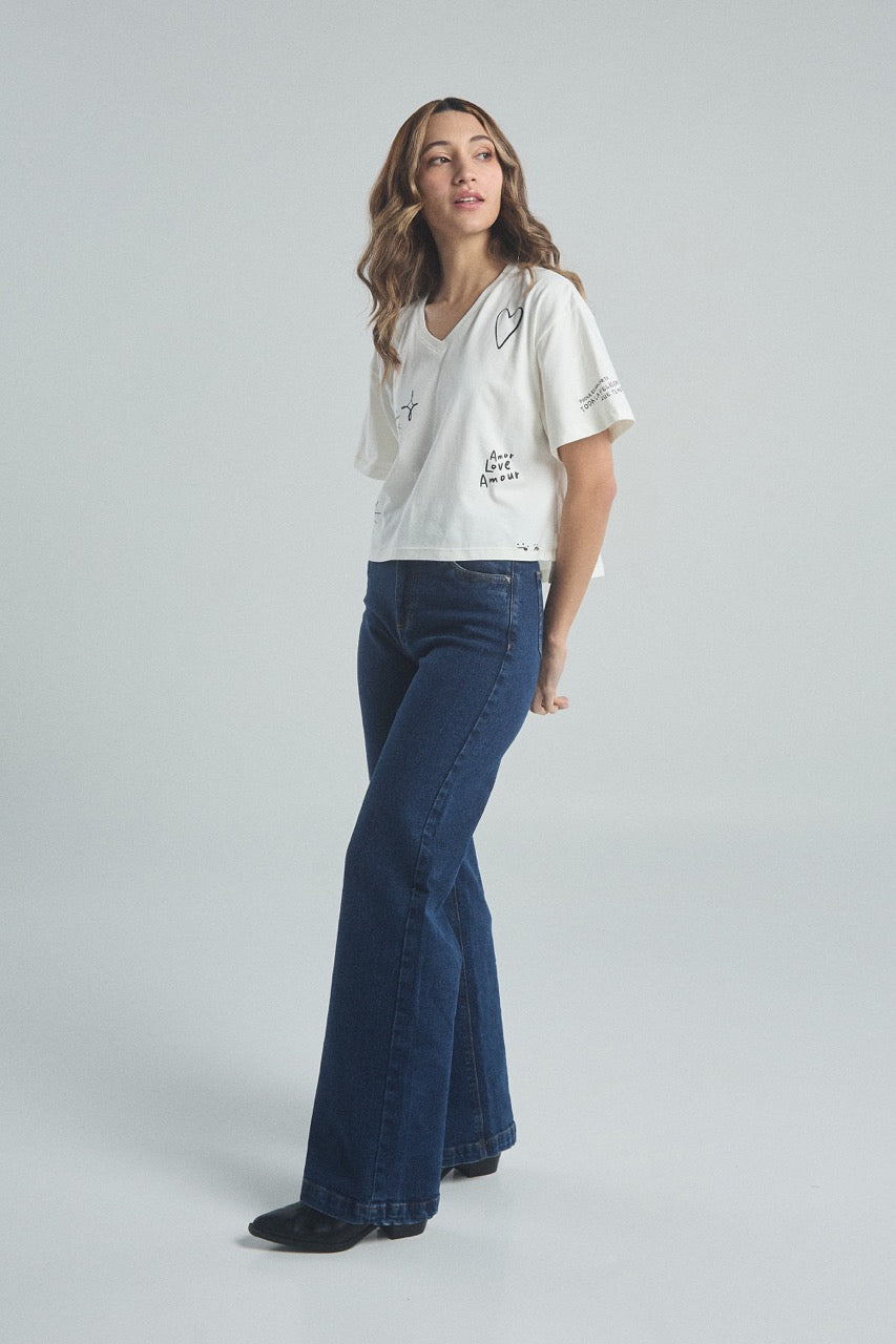Playera Feel like home - Marfil