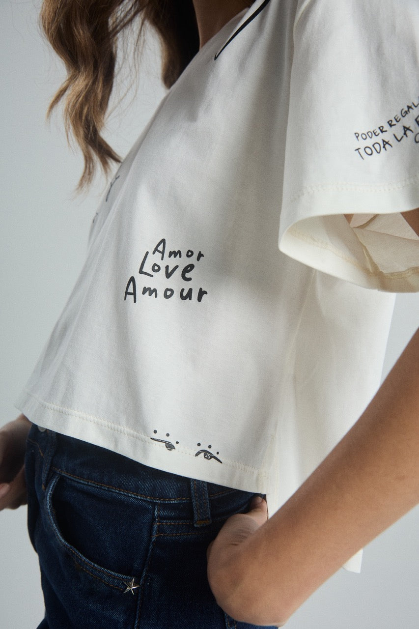 Playera Feel like home - Marfil