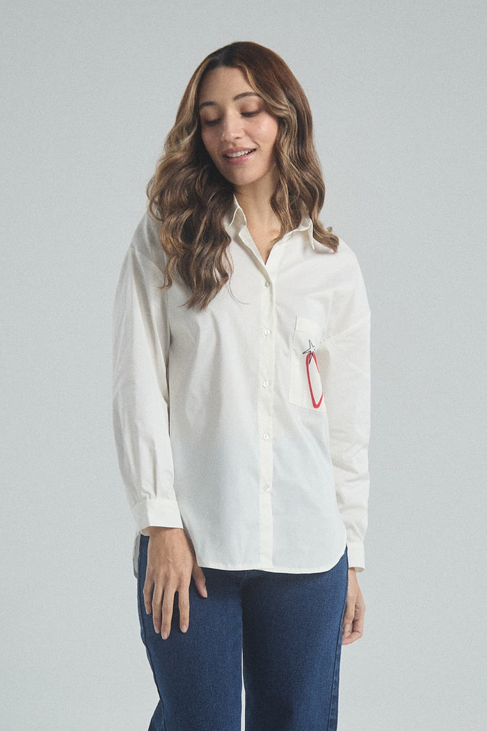 Camisa Como si nadie Observara - Marfil