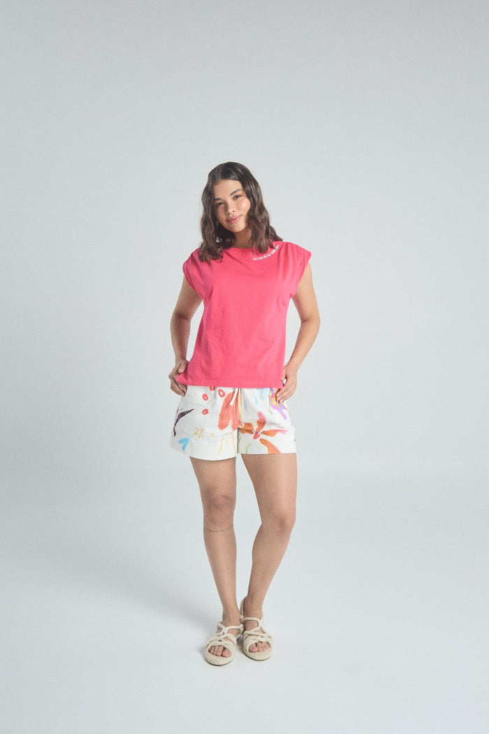 Playera Feel good - Fucsia