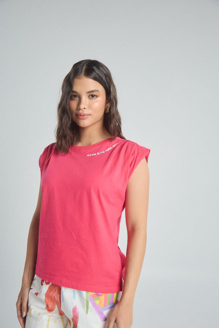 Playera Feel good - Fucsia