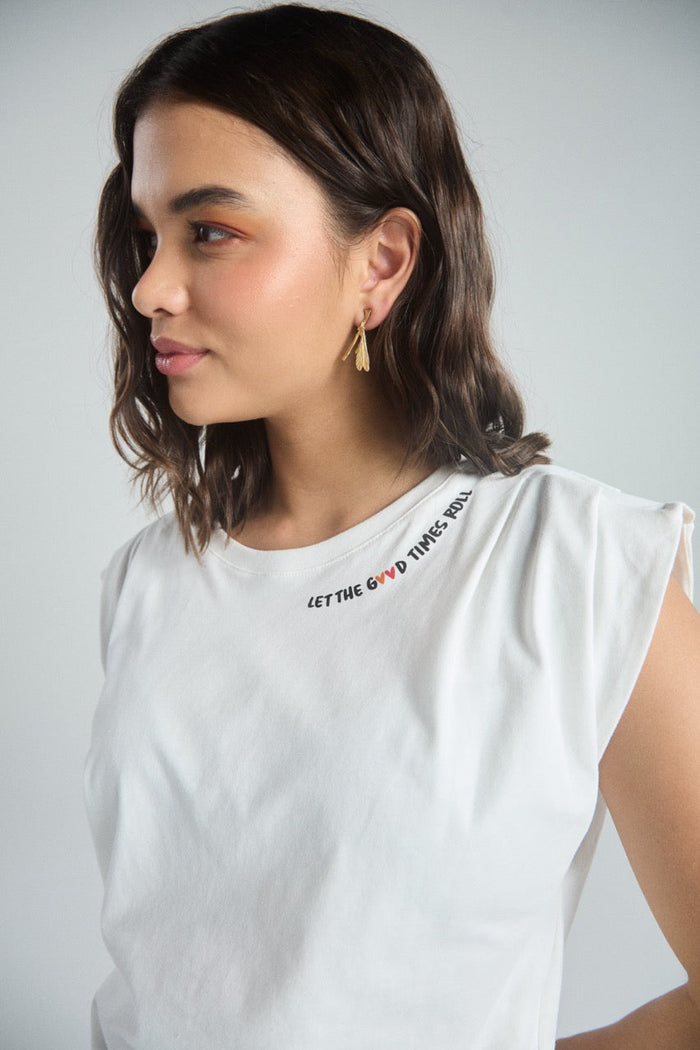Playera Feel good - Marfil