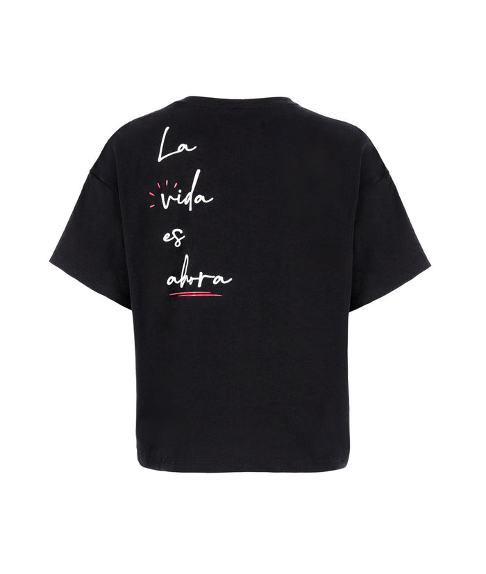 Playera La vida es ahora - Negro