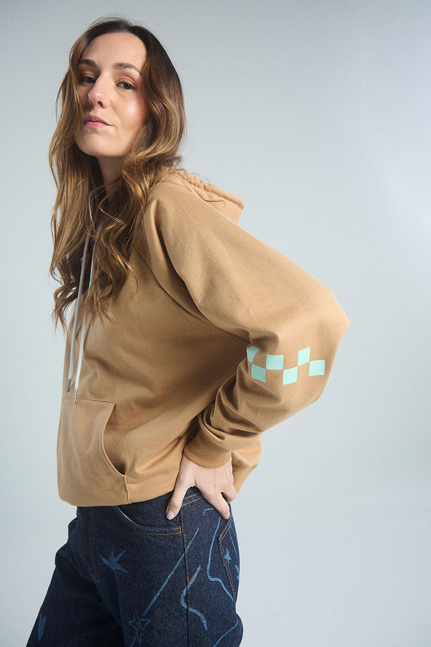 Sudadera Corazón en llamas - Café