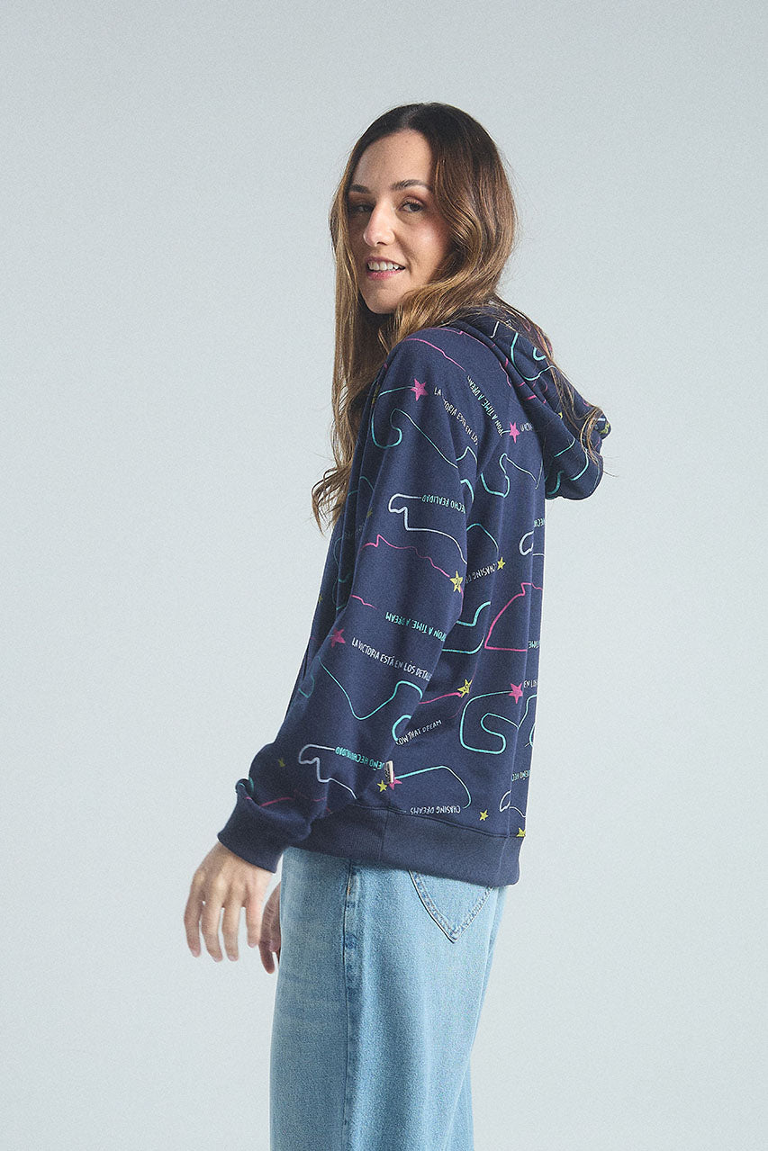 Sudadera Circuitos - Azul