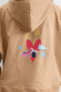 Sudadera Corazón en llamas - Café