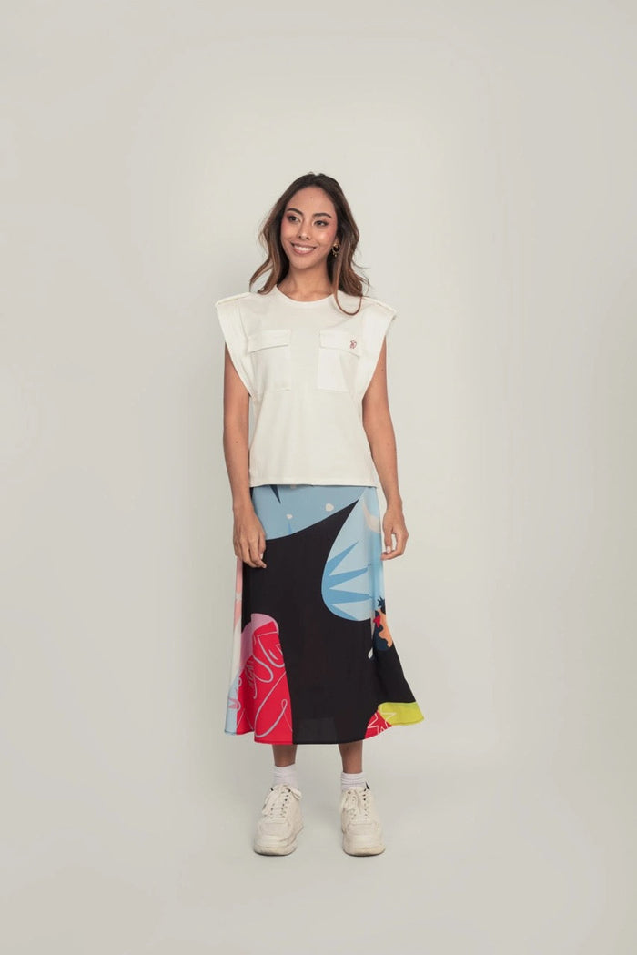 Playera Bolsillos - Marfil