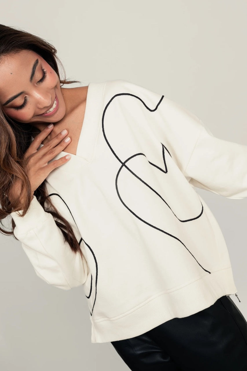 Sudadera Lazos de amor - Marfil