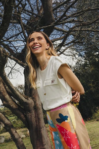 Playera Bolsillos - Marfil