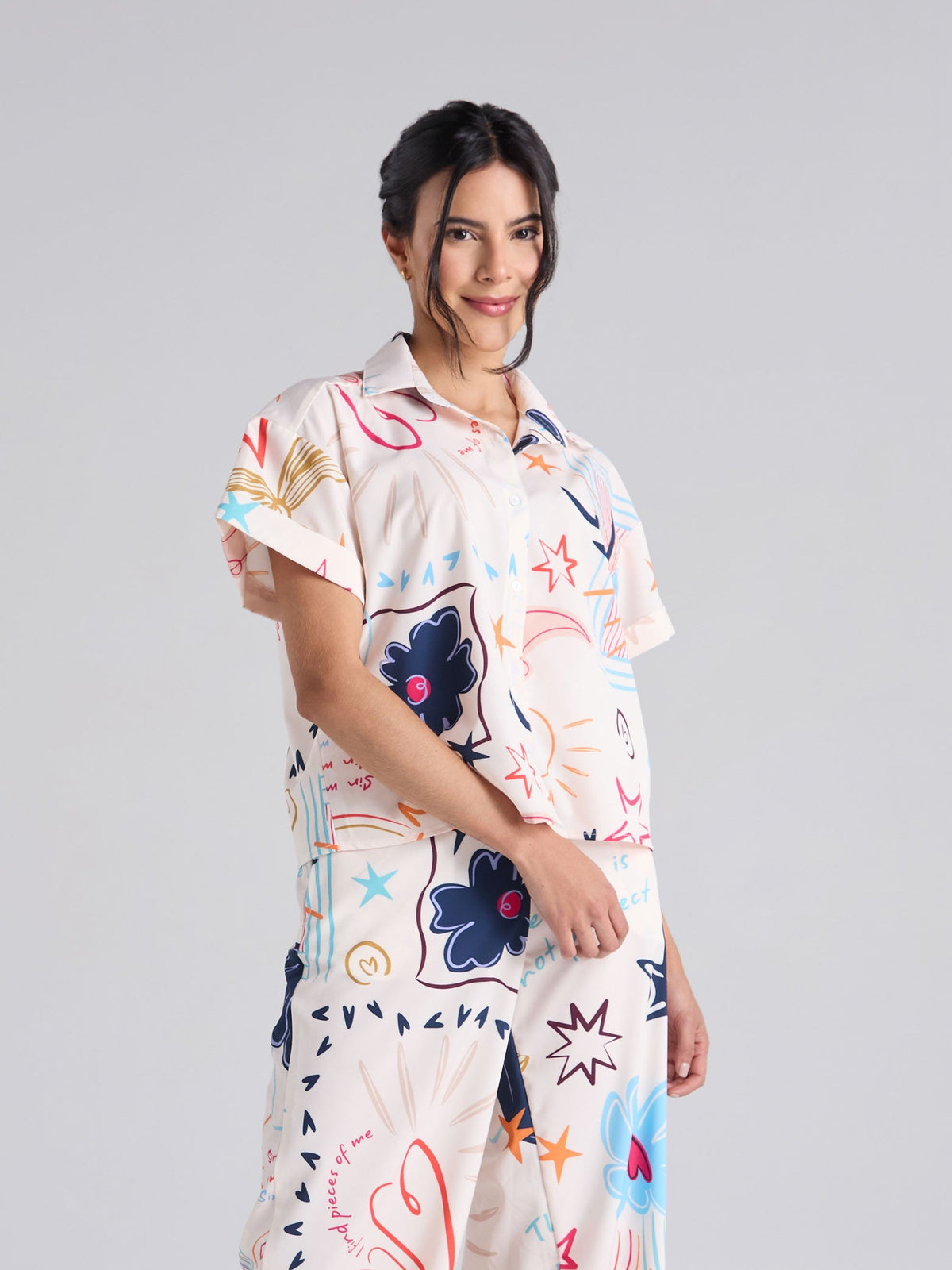 Camisa Happy life - Marfil