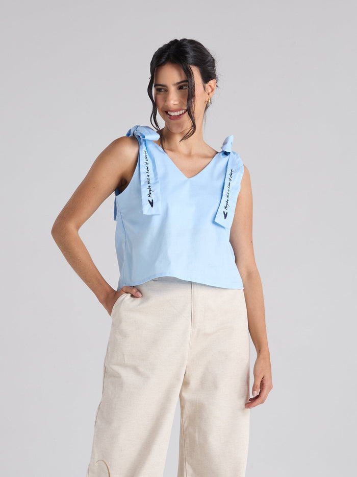 Top Tiras - Azul