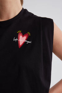 Playera Late mi corazón - Negro