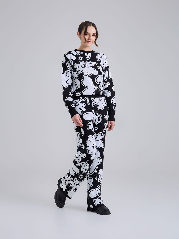 Pantalón Tejido garden - Negro