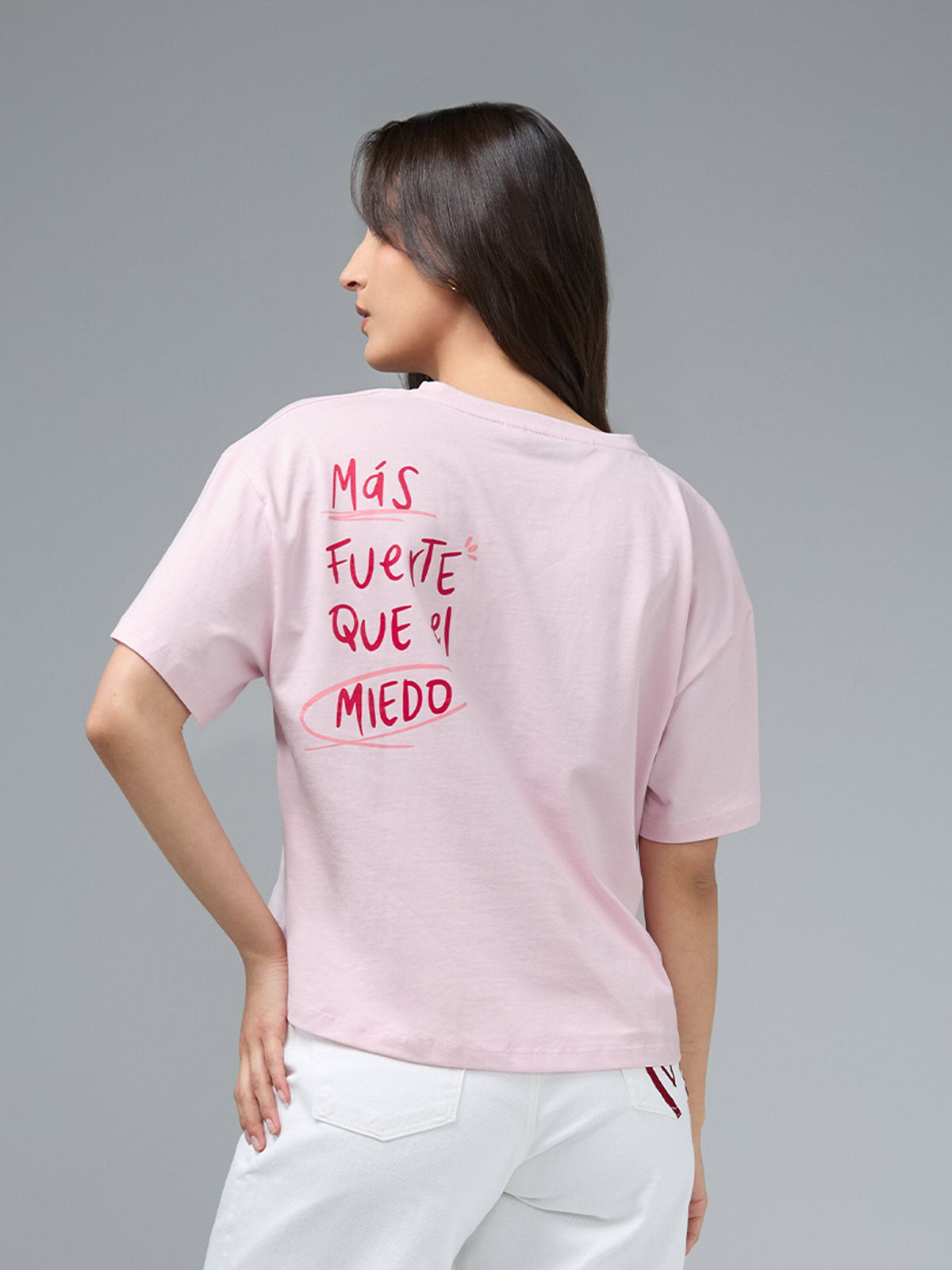 Playera Más fuerte - Rosado