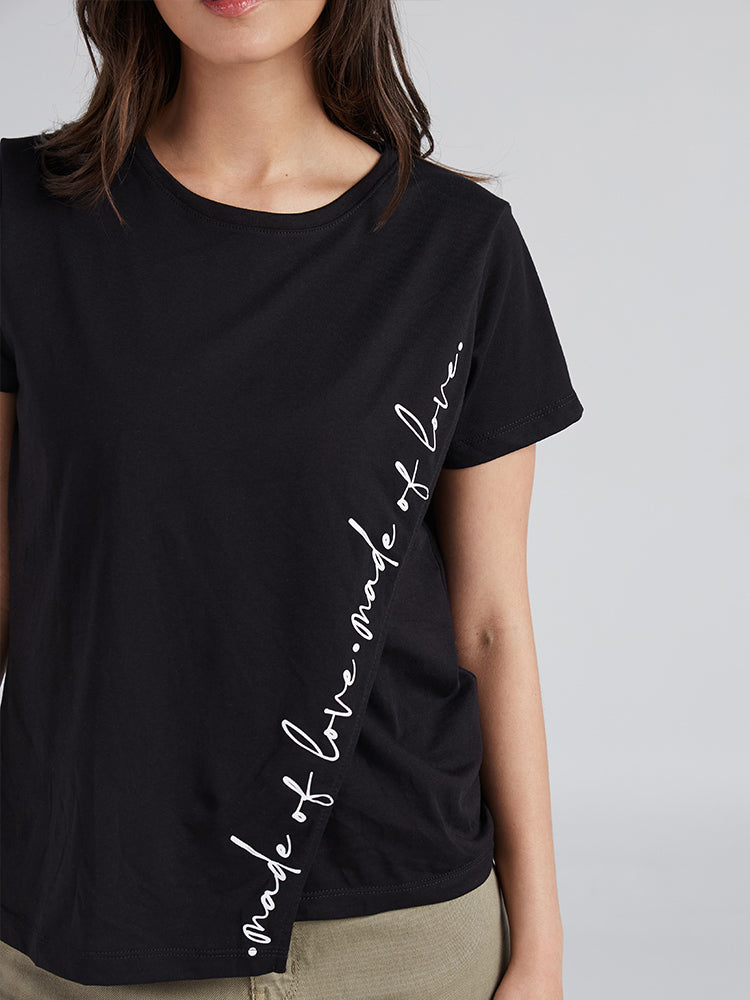Playera Made of love - Negro