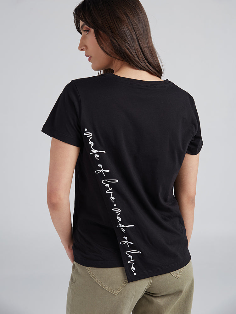 Playera Made of love - Negro