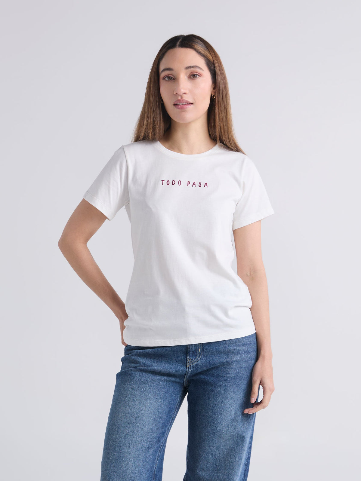 Playera Todo pasa - Marfil