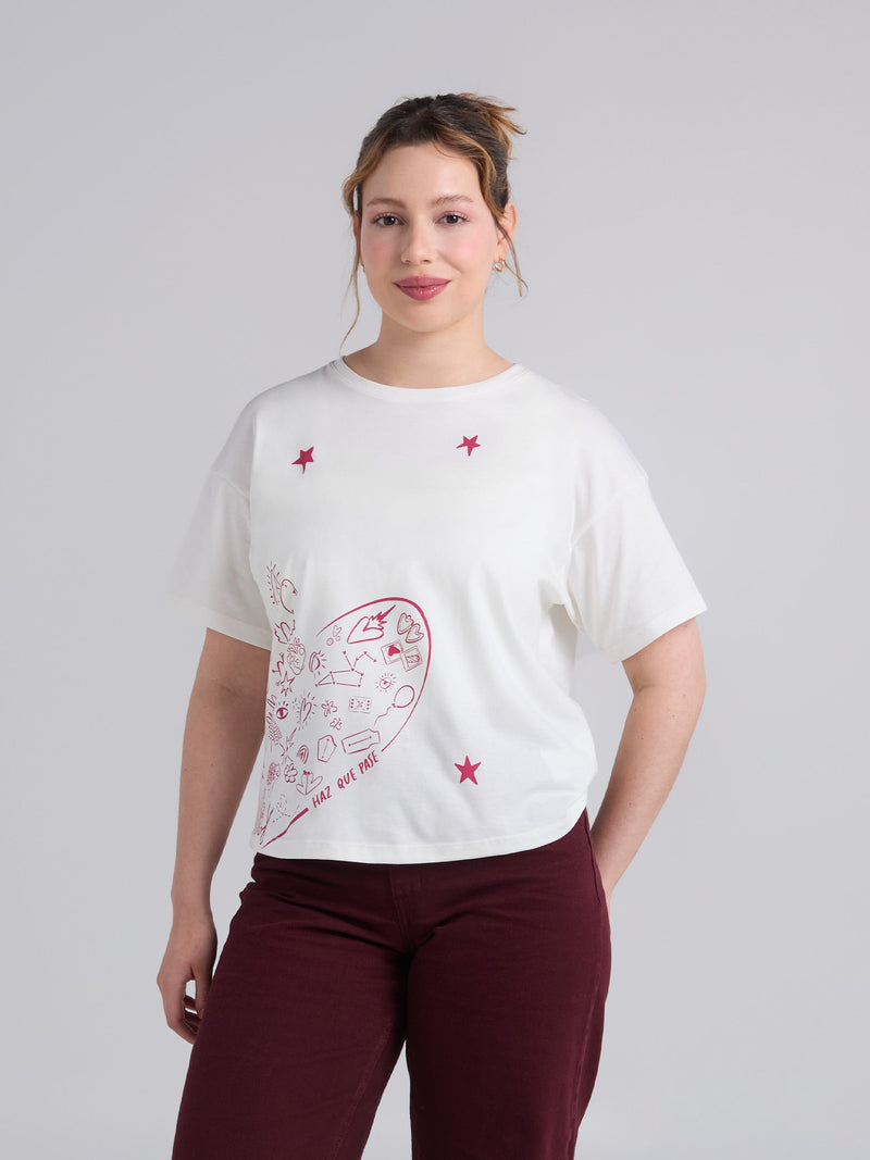 Playera Haz que pase - Marfil