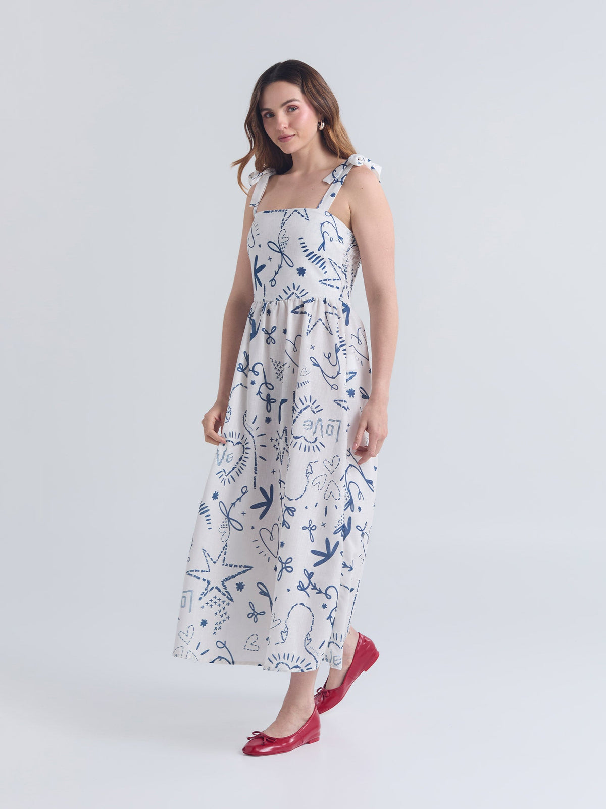 Vestido Puntada de cruz - Marfil