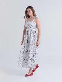 Vestido Puntada de cruz - Marfil