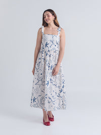 Vestido Puntada de cruz - Marfil