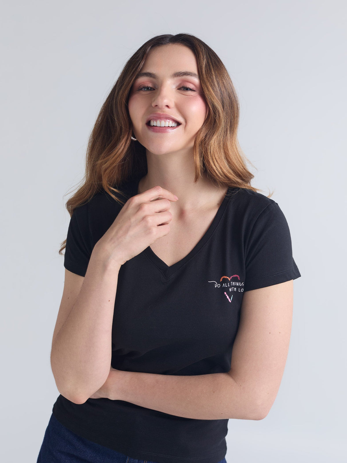 Playera With love - Negro
