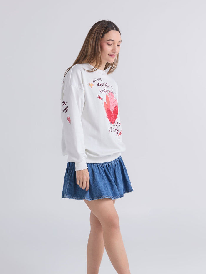 Sudadera Abrazo al corazón - Marfil