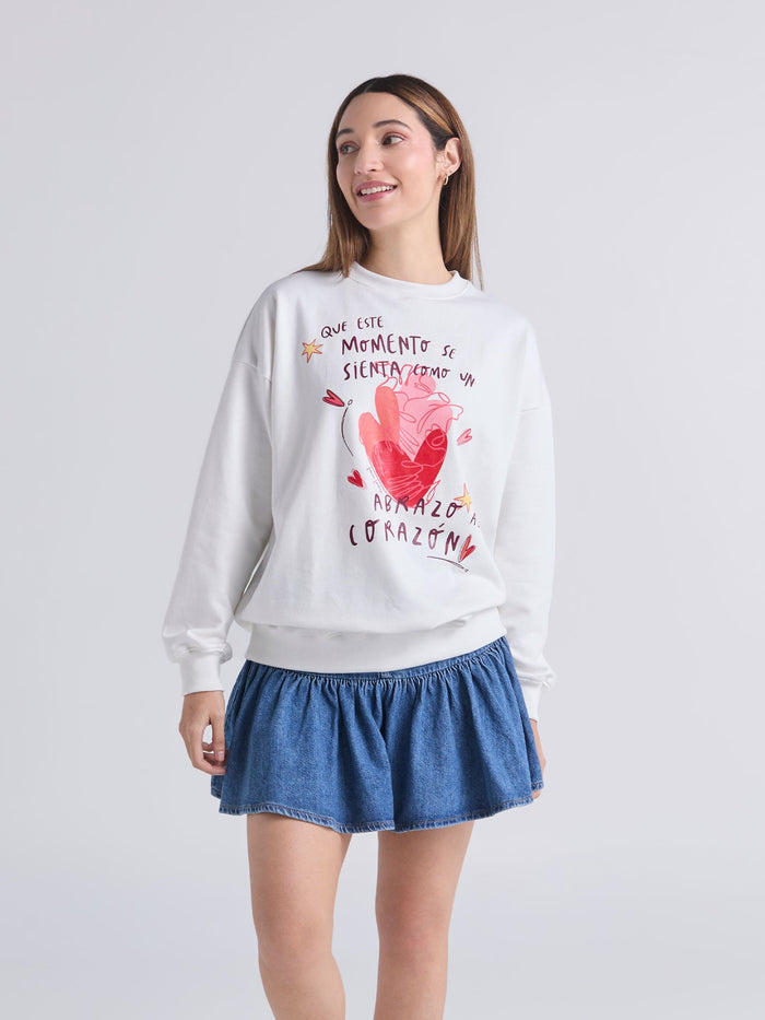 Sudadera Abrazo al corazón - Marfil