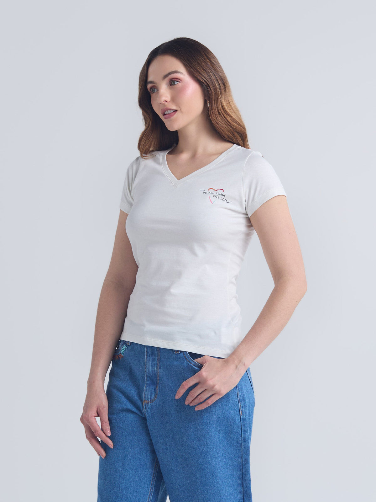 Playera With love - Marfil