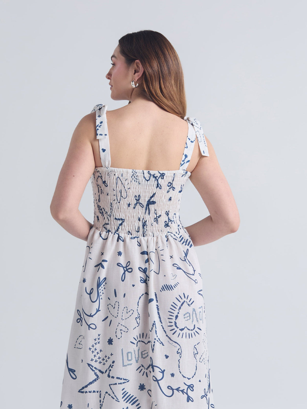 Vestido Puntada de cruz - Marfil