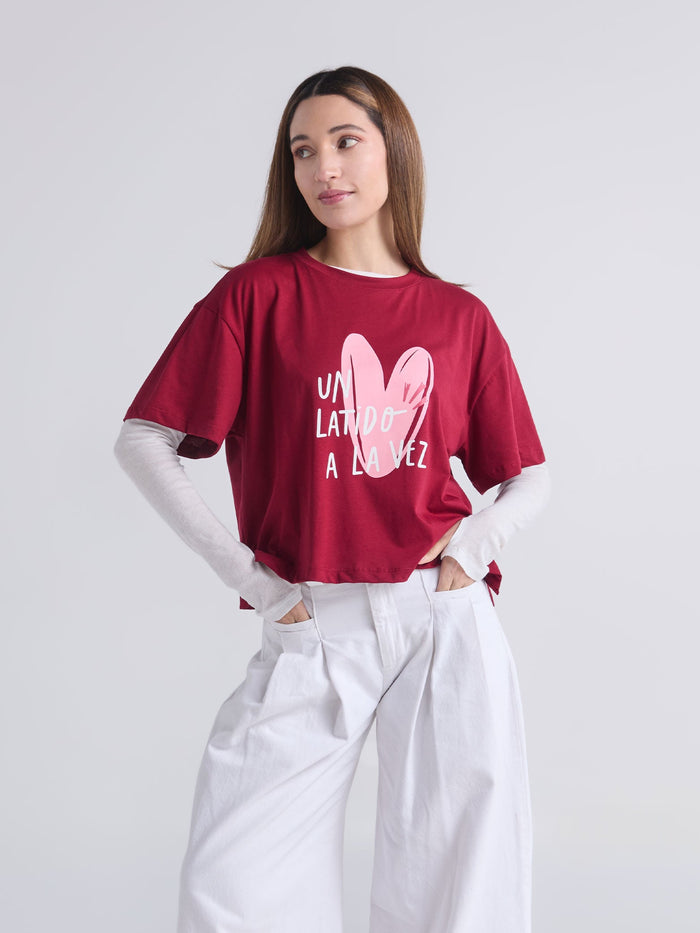 Playera Latidos - Vinotinto