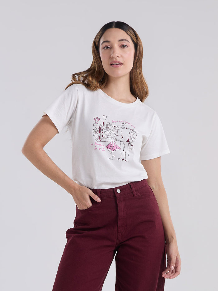 Playera Bailar la vida - Marfil