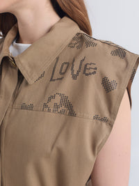 Chaleco Love - Caqui