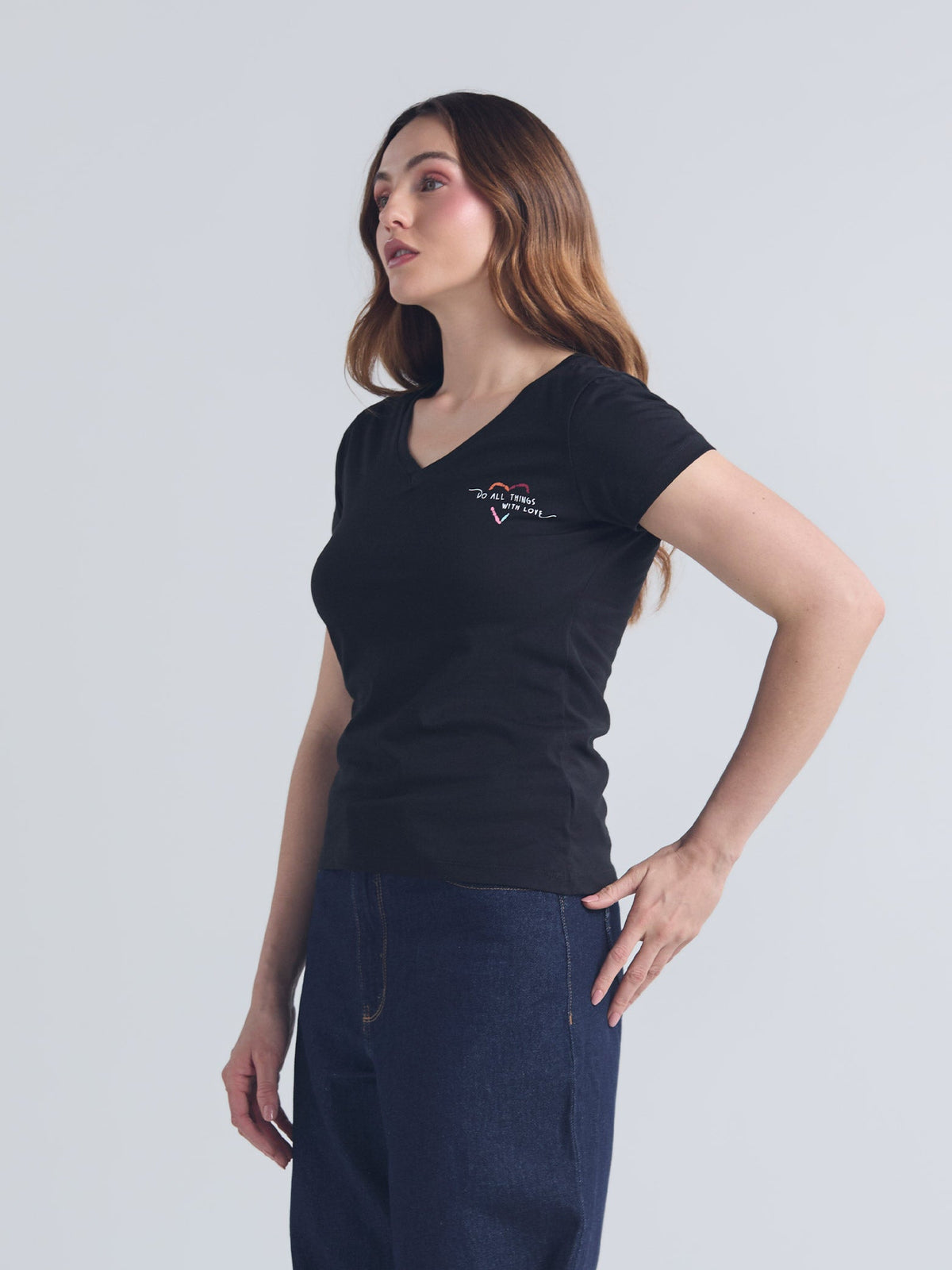 Playera With love - Negro