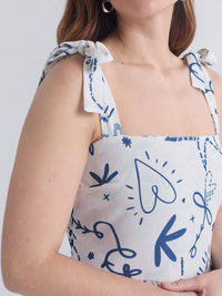 Vestido Puntada de cruz - Marfil
