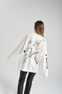 Sudadera Loving me - Marfil