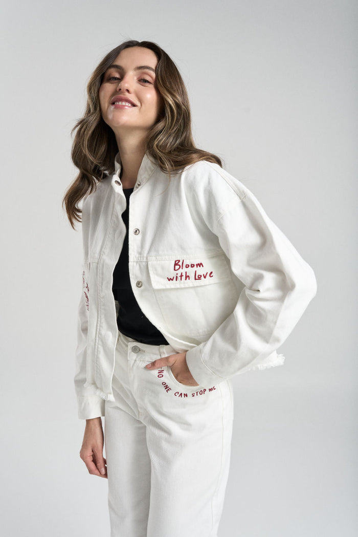 Chamarra With love - Blanco